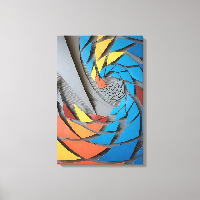 Spiral Spectrum Canvas - Bold Geometric Art Print (Front)