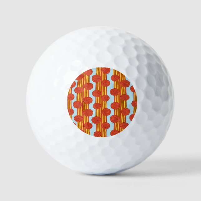 Spiral Stem: Hand Drawn Vintage Golf Balls (Front)