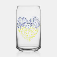 Spiral swirls mehandi heart Ukrainian flag colours