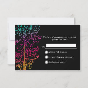 Spiral Trees Klimt Inspired Wedding RSVP Card