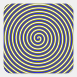 Spiral Tube in Gold and Blue Square Sticker
