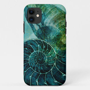 Spiral Turquoise Conch Shell iPhone 11 Case
