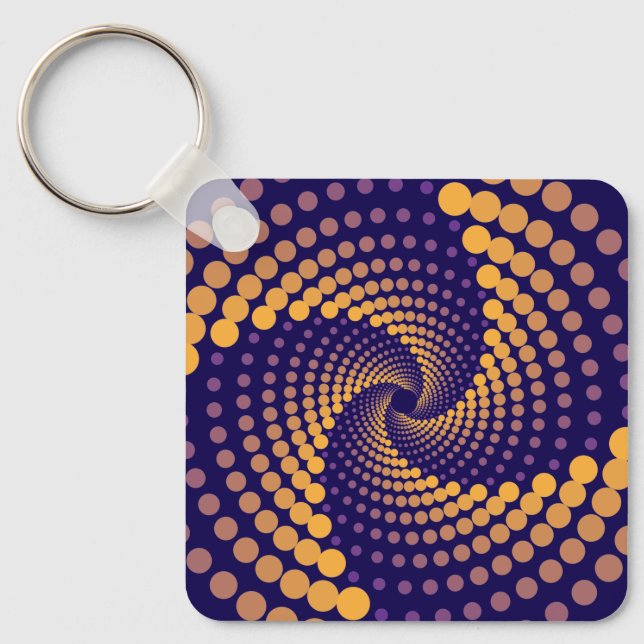 Spiral Vortex pattern Key Ring (Front)