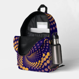 Spiral Vortex pattern Printed Backpack