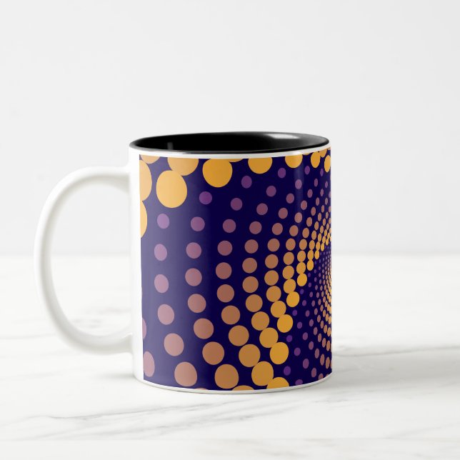 Spiral Vortex pattern Two-Tone Coffee Mug (Left)