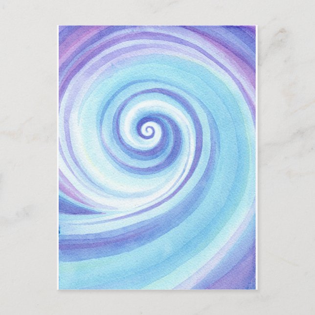 Spiral, Wave Shell Water Colour Postcard (Front)