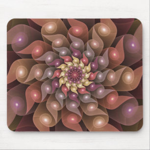 Spiral Wings, Modern Abstract Colourful Fractal Ar Mouse Pad