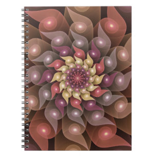 Spiral Wings, Modern Abstract Colourful Fractal Ar Notebook