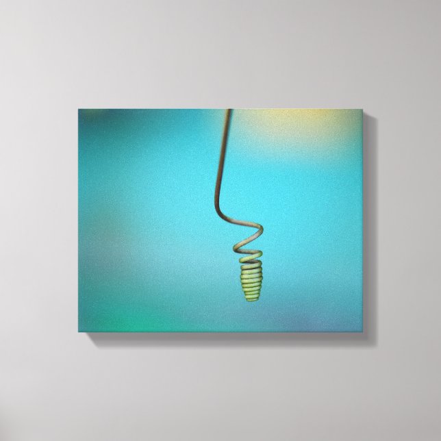 Spiral Wire Thread Blue Abstract Photo Tile Canvas Print (Front)