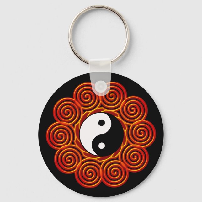 Spiral Yin Yang Sun Key Ring (Front)