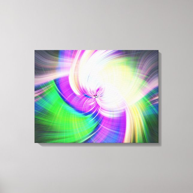 SPIRALFLUO - Psychedelic Colourful Modern Fractal  Canvas Print (Front)