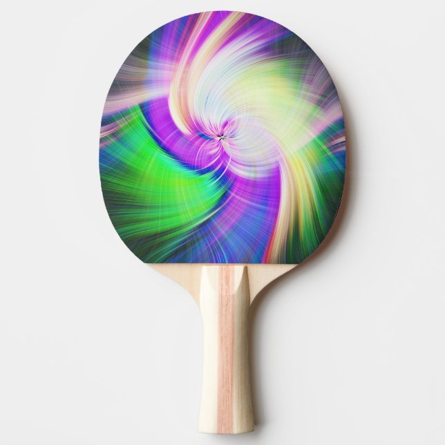 SPIRALFLUO - Psychedelic Colourful Modern Fractal  Ping Pong Paddle (Front)