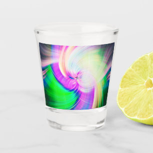 SPIRALFLUO - Psychedelic Colourful Modern Fractal Shot Glass
