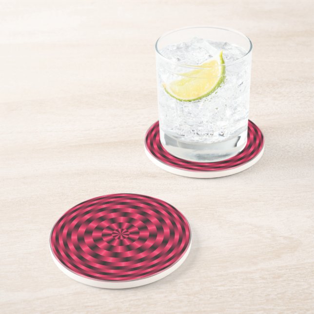 Spiraling Concentric Circles in Red Coaster (Side)