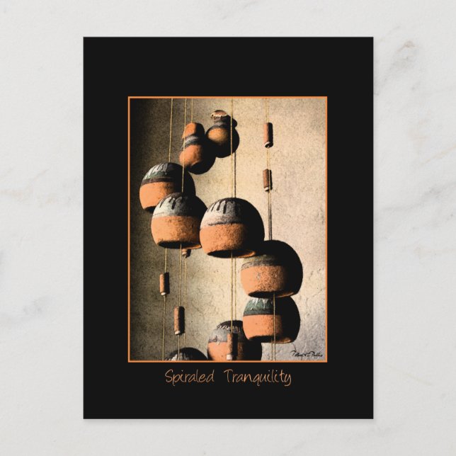 Spiralled Clay Wind Chimes Still Life Hello Postcard (Front)