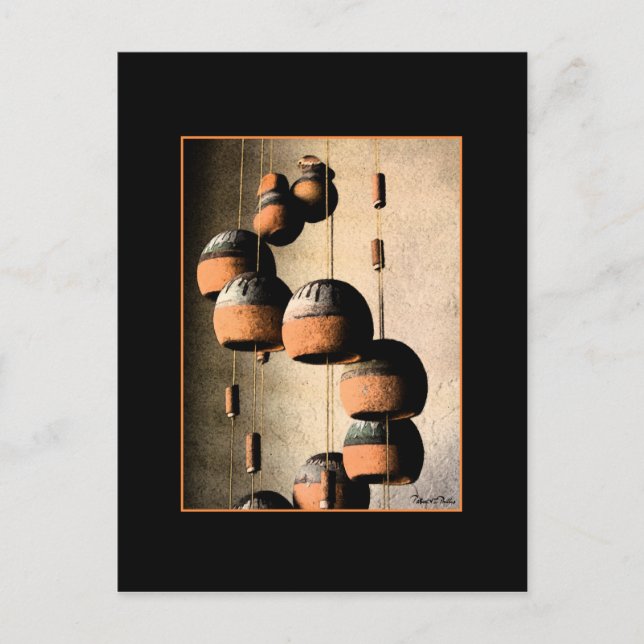 Spiralled Clay Wind Chimes Still Life Miss You Postcard (Front)