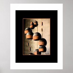 Spiralled Clay Wind Chimes Still Life Poster