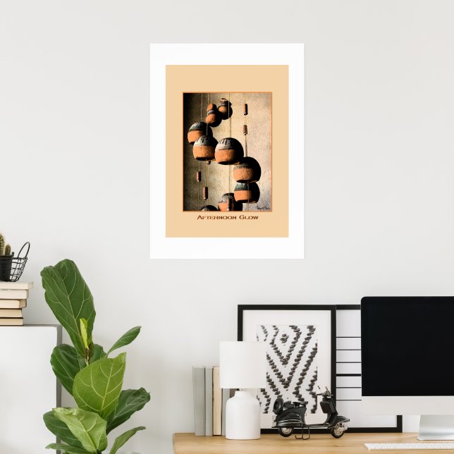 Spiralled Clay Wind Chimes Still Life Poster (Home Office)