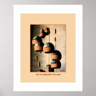 Spiralled Clay Wind Chimes Still Life Poster