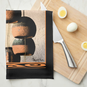Spiralled Clay Wind Chimes Still Life Tea Towel