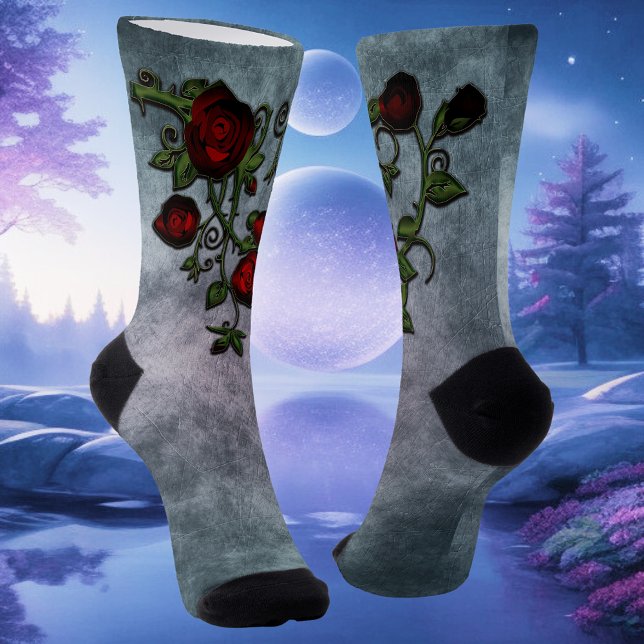 Spiralled Splendour: A Rose Vine Tale Socks (Creator Uploaded)