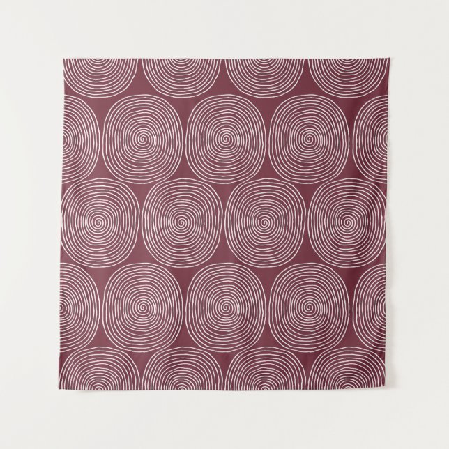 Spiralled Whimsy: Artistic Vintage Composition Tapestry (Front)