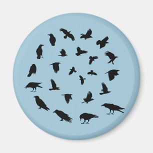 Spiralling Crow Magnet