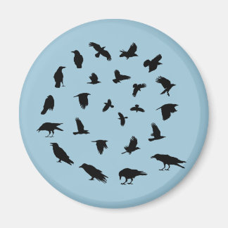 Spiralling Crow Magnet