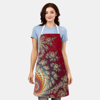 Spiralling Floral Pattern Apron