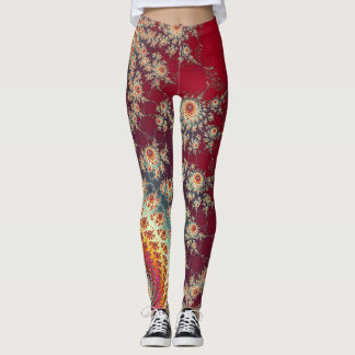 Spiralling Floral Pattern Leggings