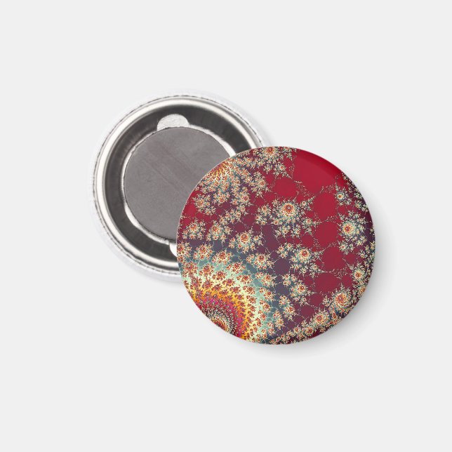 Spiralling Floral Pattern Magnet (Front/Back)