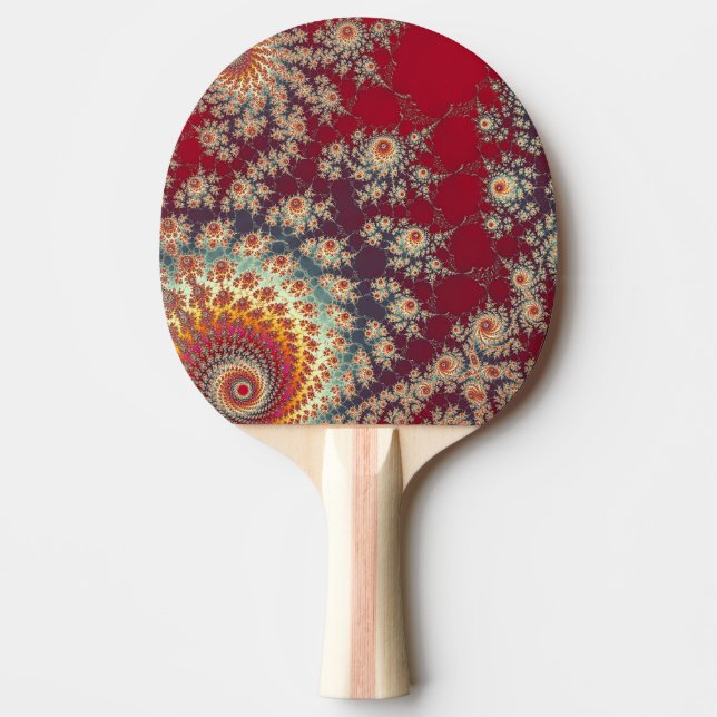 Spiralling Floral Pattern Ping Pong Paddle (Front)
