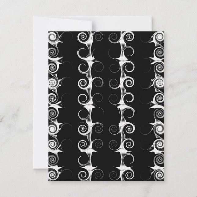 Spirals and Swirls Black and White Pattern Invitation (Front)
