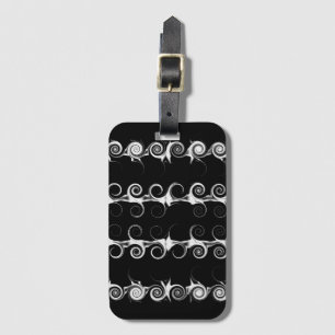 Spirals and Swirls Black and White Pattern Luggage Tag