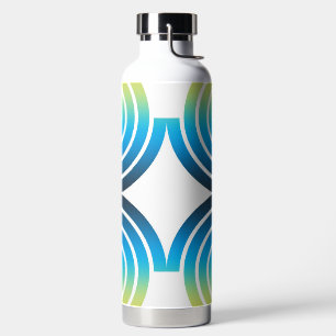SPIRALS BLUE GREEN PATTERN WATER BOTTLE