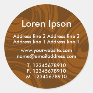 Spirals (Chocolate) Business / Profile Classic Round Sticker