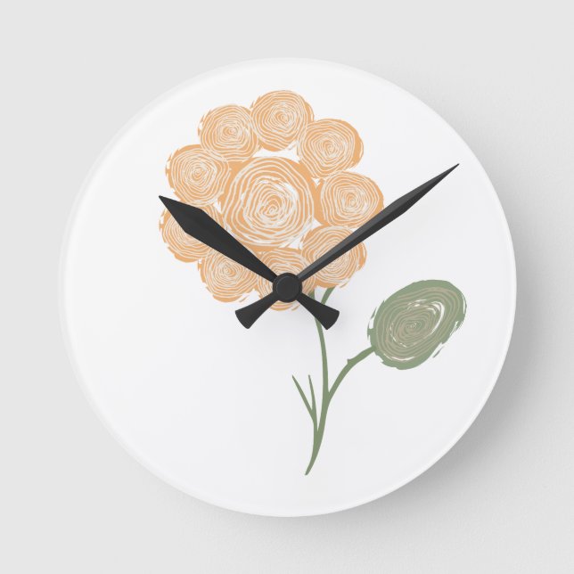 Spirals of Blooming Energy Round Clock (Front)