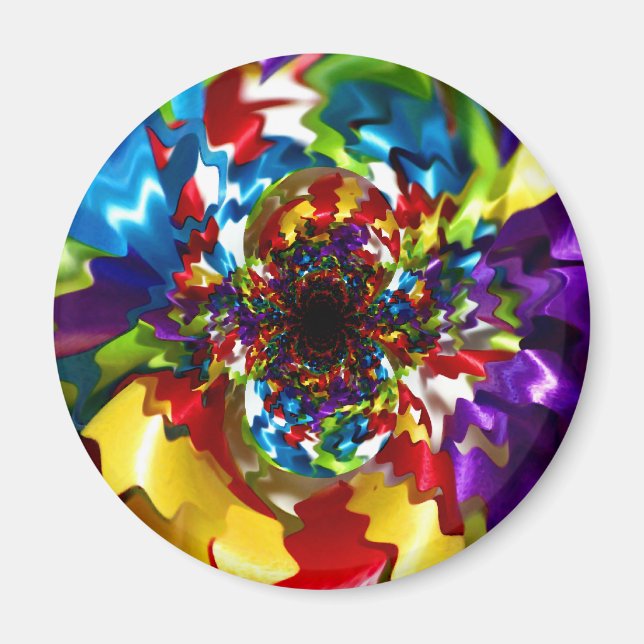 Spirals of Joy Kaleidoscope Fractal Art Magnet (Front)