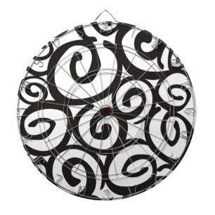 Spirals Pattern Black & White + your ideas Dartboard