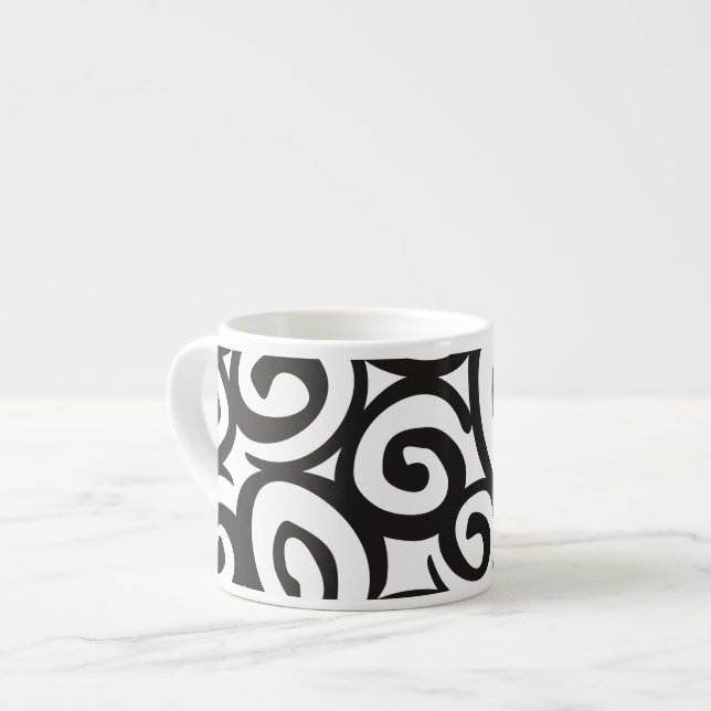 Spirals Pattern Black & White + your ideas Espresso Cup (Front Left)