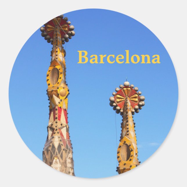 Spires of Sagrada Familia Classic Round Sticker (Front)