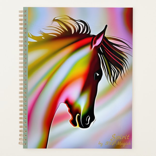 Spirit - AI Fantasy Art Print Horse Planner (Front)