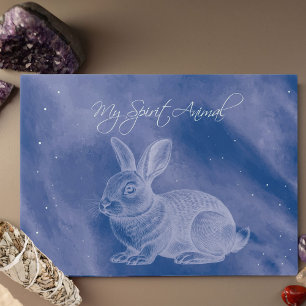 Spirit Animal Bunny Blue Glass Board