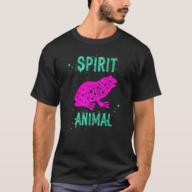 Spirit Animal Frog Lover Pink Animals Comfort Cute T-Shirt (Front)