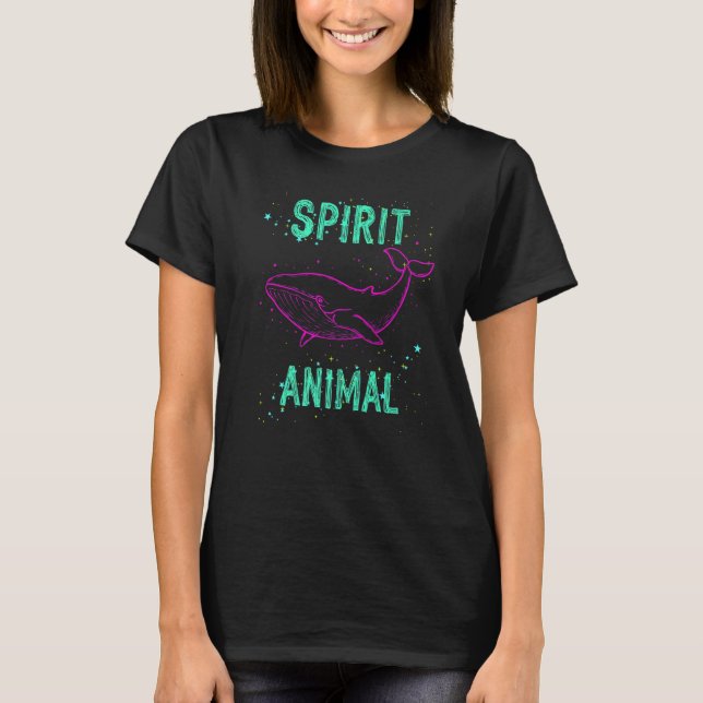 Spirit Animal Whale Pink Animals Comfort Cute Colo T-Shirt (Front)