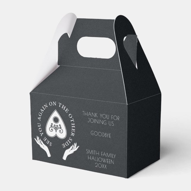 Spirit Board Celestial Black & White Halloween Fav Favour Box (Front Side)