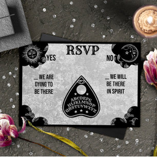Spirit Board Gothic, Fall & Halloween Wedding RSVP Card