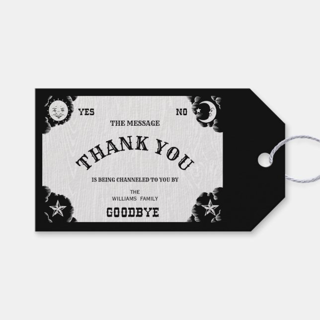 Spirit Board Halloween Thank You Gift Tag (Front (Horizontal))