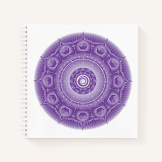 Spirit Dodecahedron Mandala Purple Square Notebook