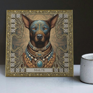 Spirit Dog Guardian Personalised Tribal Tile